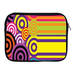 Retro Circles And Stripes 60s Apple iPad 2/3/4 Zipper Cases