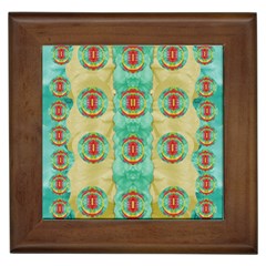 Peace Will Be In Fantasy Flowers With Love Framed Tiles by pepitasart