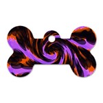 Swirl Black Purple Orange Dog Tag Bone (One Side) Front