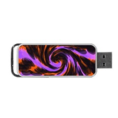Swirl Black Purple Orange Portable Usb Flash (two Sides)
