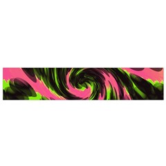 Swirl Black Pink Green Small Flano Scarf by BrightVibesDesign