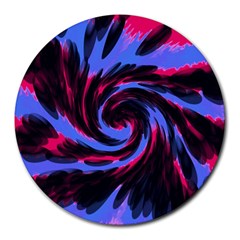 Swirl Black Blue Pink Round Mousepads by BrightVibesDesign