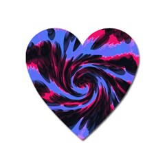 Swirl Black Blue Pink Heart Magnet by BrightVibesDesign