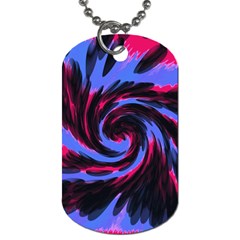 Swirl Black Blue Pink Dog Tag (two Sides) by BrightVibesDesign