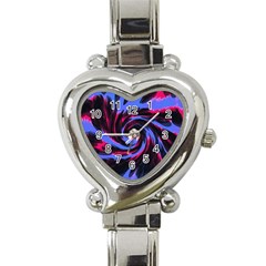 Swirl Black Blue Pink Heart Italian Charm Watch by BrightVibesDesign