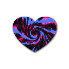 Swirl Black Blue Pink Heart Coaster (4 Pack)  by BrightVibesDesign