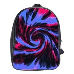 Swirl Black Blue Pink School Bag (large) by BrightVibesDesign