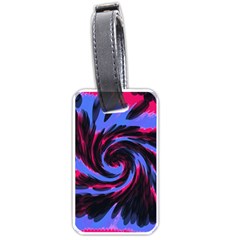 Swirl Black Blue Pink Luggage Tags (one Side)  by BrightVibesDesign