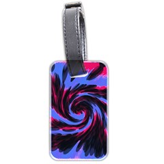 Swirl Black Blue Pink Luggage Tags (two Sides) by BrightVibesDesign