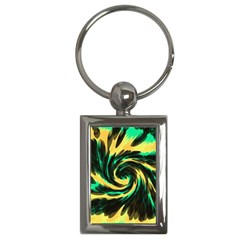 Swirl Black Yellow Green Key Chains (rectangle)  by BrightVibesDesign