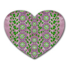 Ivy And  Holm Oak With Fantasy Meditative Orchid Flowers Heart Mousepads