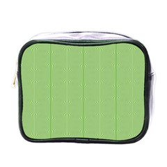 Mod Twist Stripes Green And White Mini Toiletries Bags by BrightVibesDesign