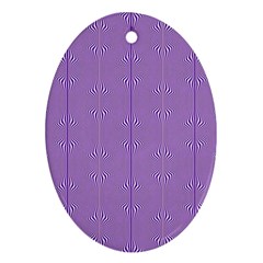 Mod Twist Stripes Purple And White Oval Ornament (two Sides) by BrightVibesDesign