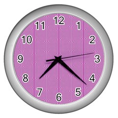 Mod Twist Stripes Pink And White Wall Clocks (silver) 