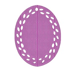 Mod Twist Stripes Pink And White Oval Filigree Ornament (two Sides) by BrightVibesDesign