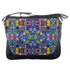 Colorful Flowers Messenger Bags by LoolyElzayat