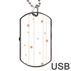 Background Salmon Pink White Motive Dog Tag Usb Flash (two Sides)