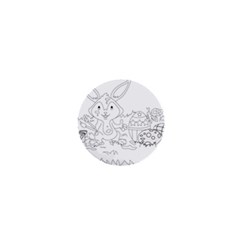 Coloring Picture Easter Easter Bunny 1  Mini Buttons by Sapixe