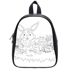 Coloring Picture Easter Easter Bunny School Bag (small)