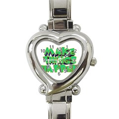 Act Do Text Make Tackle Implement Heart Italian Charm Watch