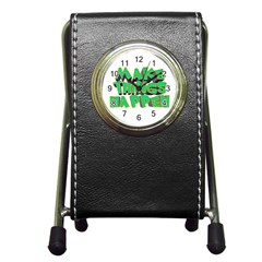 Act Do Text Make Tackle Implement Pen Holder Desk Clocks