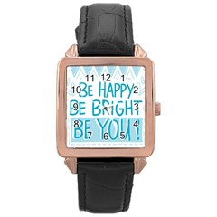 Motivation Positive Inspirational Rose Gold Leather Watch 
