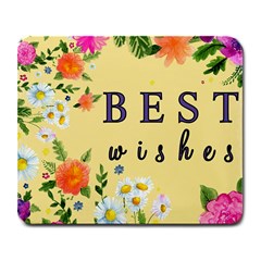 Best Wishes Yellow Flower Greeting Large Mousepads