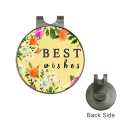 Best Wishes Yellow Flower Greeting Hat Clips With Golf Markers