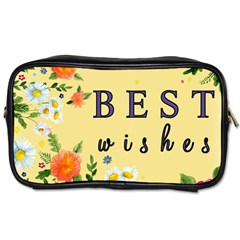 Best Wishes Yellow Flower Greeting Toiletries Bags 2-side by Sapixe