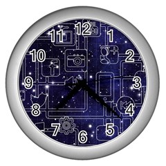 Networks Internet Social Wall Clocks (silver) 