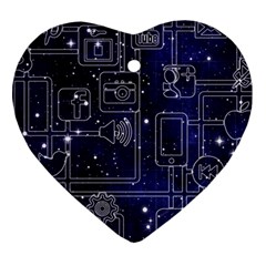 Networks Internet Social Heart Ornament (two Sides) by Sapixe