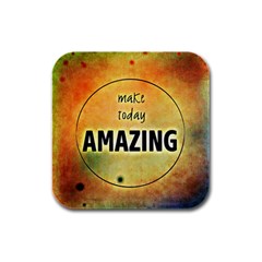 Beautiful Day Cheerful Munter Rubber Square Coaster (4 Pack) 