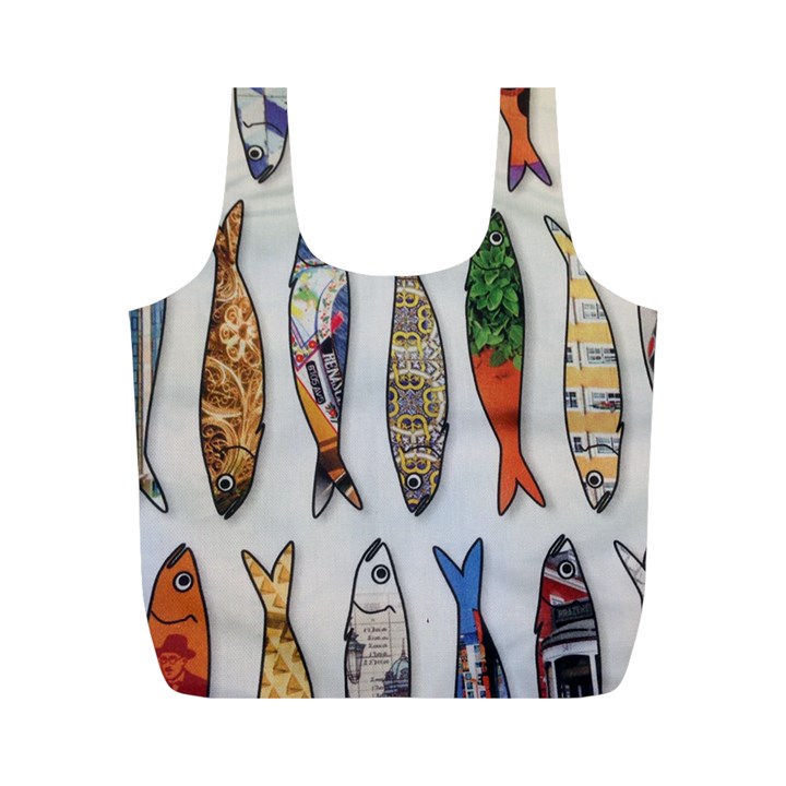 Fish Sardines Motive Pattern Full Print Recycle Bags (M) 