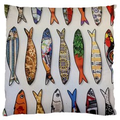 Fish Sardines Motive Pattern Standard Flano Cushion Case (one Side) by Sapixe