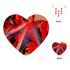 Wine Partner Wild Vine Leaves Plant Playing Cards (Heart) 