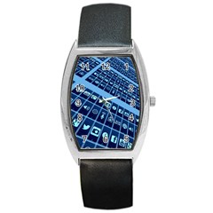 Mobile Phone Smartphone App Barrel Style Metal Watch