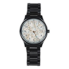 Background Texture Motive Paper Stainless Steel Round Watch