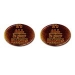 Motivation Live Courage Enjoy Life Cufflinks (Oval) Front(Pair)