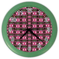 Butterflies In A Wonderful Forest Of Climbing Flowers Color Wall Clocks by pepitasart