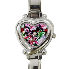 Lilac And Lillies 3 Heart Italian Charm Watch by bestdesignintheworld