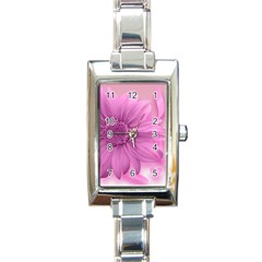 Flower Design Romantic Rectangle Italian Charm Watch