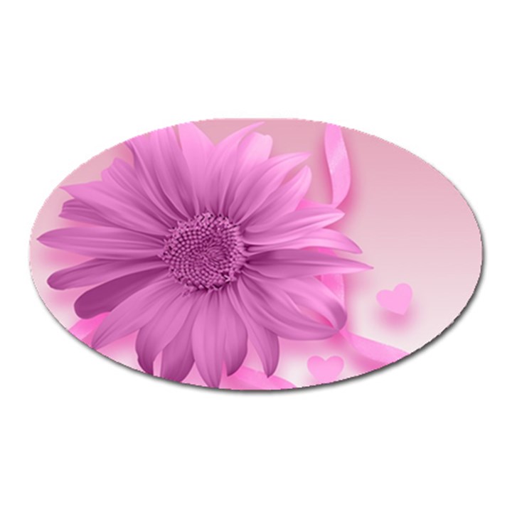 Flower Design Romantic Oval Magnet