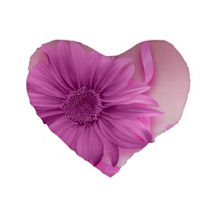 Flower Design Romantic Standard 16  Premium Heart Shape Cushions