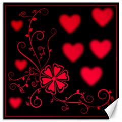 Background Hearts Ornament Romantic Canvas 16  X 16  