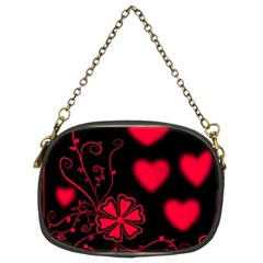 Background Hearts Ornament Romantic Chain Purses (two Sides)  by Sapixe