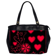 Background Hearts Ornament Romantic Office Handbags (2 Sides)  by Sapixe