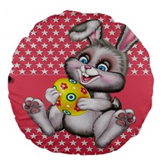Illustration Rabbit Easter Large 18  Premium Round Cushions by Sapixe