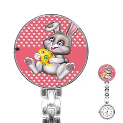 Illustration Rabbit Easter Stainless Steel Nurses Watch