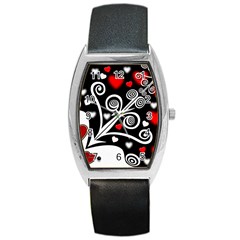 Ornament Background Barrel Style Metal Watch