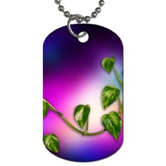 Leaves Green Leaves Background Dog Tag (one Side) by Sapixe